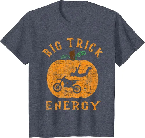 Vista 36 de Dirt Bike Motocross Halloween - Pumpkin Jack O Lantern T-Shirt Asphalt Grey