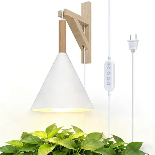 Vista 10 de Luces colgantes de cultivo para plantas de interior, lámpara de plantas de espectro completo de 20 W con temporizador, altura ajustable, luz