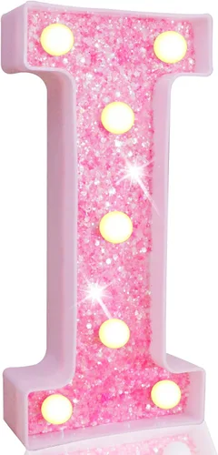 Vista 77 de Pooqla Luces de números de marquesina, números de luz rosa para niñas de 10.º cumpleaños, funciona con pilas, luz nocturna de número con purpurina