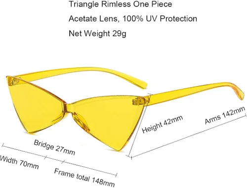 Vista 3 de Armear - Gafas de sol para mujer diseño de ojo de gato tamaño pequeño sin montura