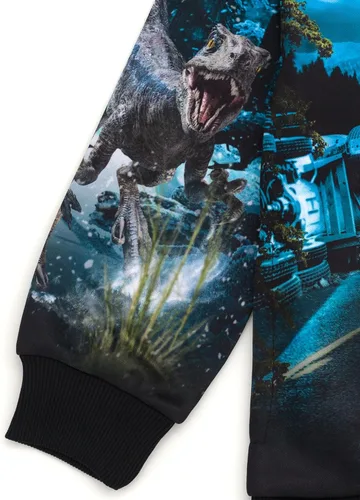 Vista 7 de Jurassic World Jurassic Park - Sudadera con capucha de forro polar T-Rex azul para niños pequeños y grandes