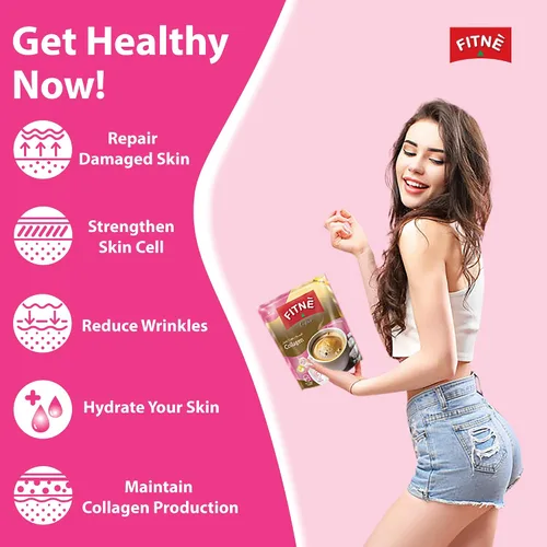 Vista 9 de FITNE - Paquetes de café instantáneo 3 en 1 mezcla con colágeno hidrolizado natural vitamina C mezcla suave sabrosa aromática sin azúcar edulcorante