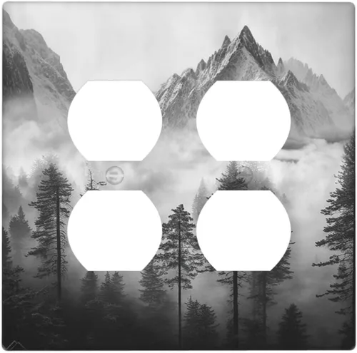Vista 75 de Pintura al óleo de flores abstractas de 1 cuadrilla de interruptor de luz dúplex individual cubierta de salida placa de pared decorativa Placa
