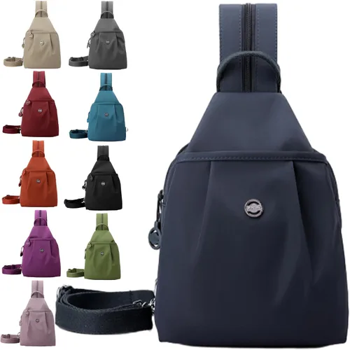 Vista 14 de Bolsa impermeable de 2 vías, bolsa de hombro convertible Oxford de gran capacidad, bolsa cruzada para mujer, mochila de viaje, Negro -, Mediana