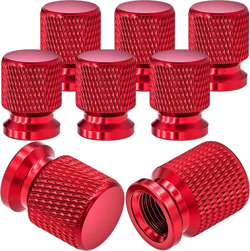 Vista 30 de 4 piezas de tapas de válvula de neumático con estilo púas, cubiertas de válvula de neumático universales de aleación de aluminio a prueba de polvo