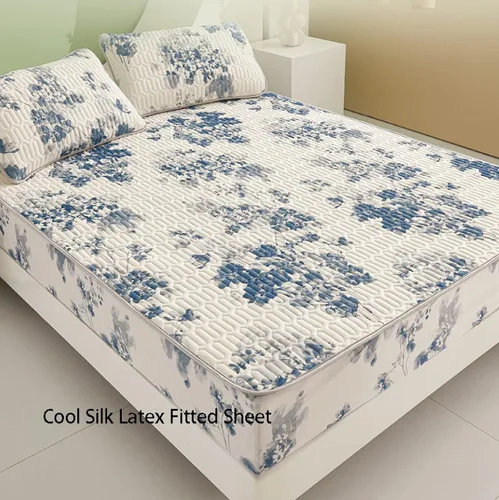 Vista 3 de FCLDESHOP Sábanas de bolsillos profundos, sábana bajera con estampado de látex fresco grueso de verano, protector de colchón de animé de dibujos