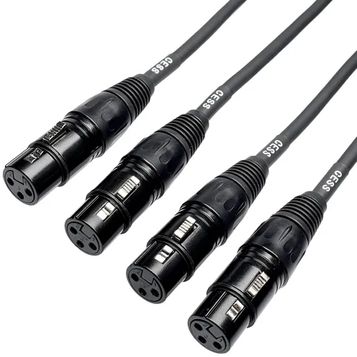 Vista 3 de CNCESS Cable de micrófono XLR hembra a hembra de 3 pines, paquete de 2