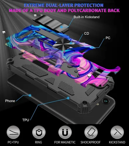Vista 6 de Funda de Estados Unidos para Samsung Galaxy S23 Plus de 6.6 pulgadas con (2 unidades) protector de pantalla de vidrio templado