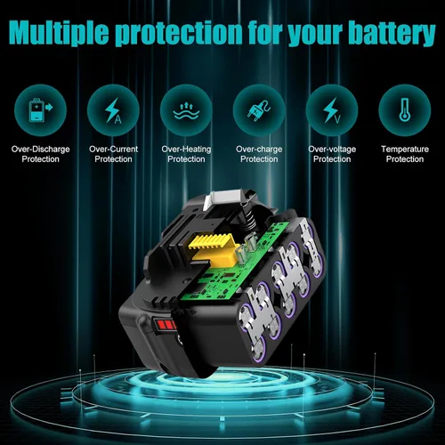 Vista 4 de Paquete de 2 piezas de repuesto de alta capacidad de 8000 mAh para batería