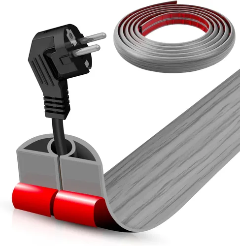 Vista 52 de Cubierta autoadhesiva para cables de suelo, gestión de cables de 3.3 pies, protector de tira de extensión para cables, evita tropiezos de cables