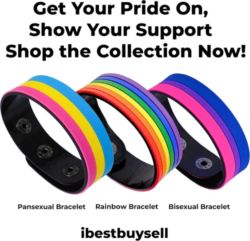 Vista 9 de Pulsera de orgullo arco iris para hombres y mujeres Bi Pride Bisexual Pulsera Lgbt regalos