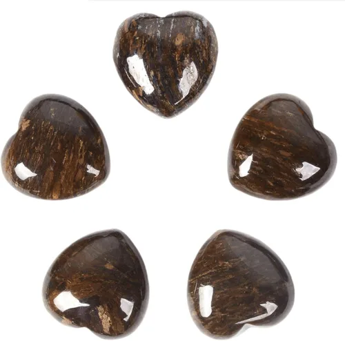 Vista 5 de Juego de piedras de amor de corazón de cuarzo rosa de cristal curativo natural, piedras preciosas pulidas para el pulgar de la palma de bolsillo