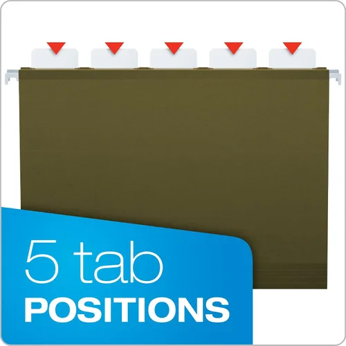 Vista 3 de Pendaflex Ready-Tab Reinforced Hanging File Folders, Letter Size, Standard Green, 3 Tab 25/BX (42620) (Pack of 10)