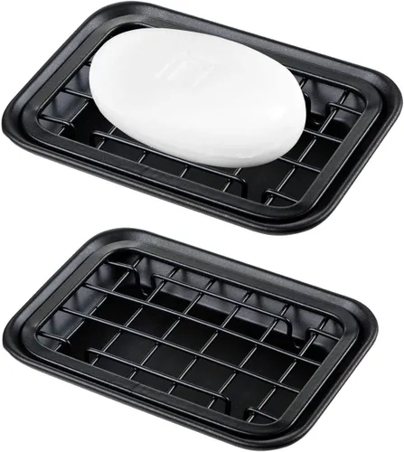 Vista 11 de SheeChung Jabonera para baño y cocina, bandeja para jabón de acero Negro