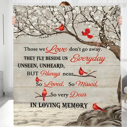 Vista 7 de Manta Conmemorativa Personalizada, Enviando Abrazos desde el Cielo, Manta Conmemorativa para Miembros de la Familia, Abuelos, Mamá, Papá, Hermanos