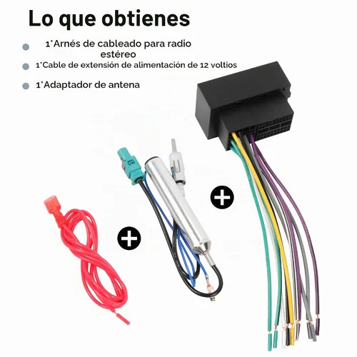Vista 7 de Kit de arnés de cables de estéreo de coche RDBS y adaptador de antena para conectar una radio de posventa Compatible con vehículos Dodge Jeep Ram