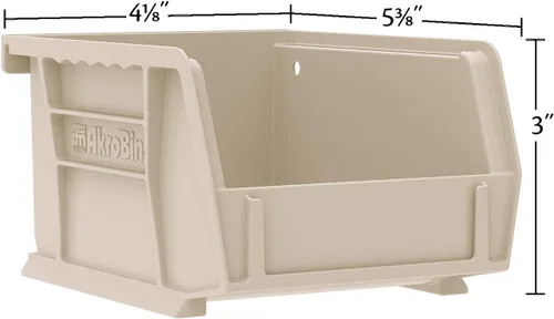 Vista 4 de Akro-Mils 30210 AkroBins - Cubo organizador apilable de plástico para colgar, 5 x 4 x 3 pulgadas, negro, paquete de 24 y divisor de plástico 40210