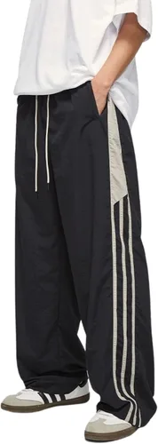 Vista 2 de Aelfric Eden Pantalones de paracaídas de pierna ancha para hombre, pantalones cargo holgados vintage, pantalones deportivos Y2K unisex con bolsillos