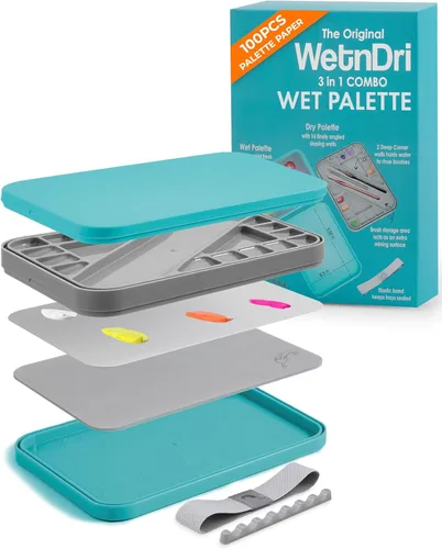 Vista 9 de WetNDri Papel de Paleta Desechable para Pintura Acrílica. Paquete de Recambio de 100 Piezas de Papel de Paleta para Paleta Húmeda para Pintar