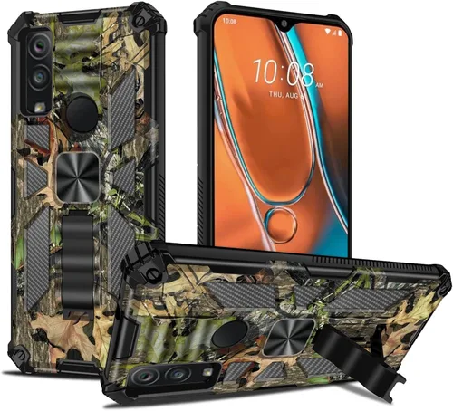 Vista 6 de Funda para AT&T Motivate Max/Cricket Ovation 3 con protector de pantalla de vidrio templado, protección de cuerpo completo [grado militar] funda