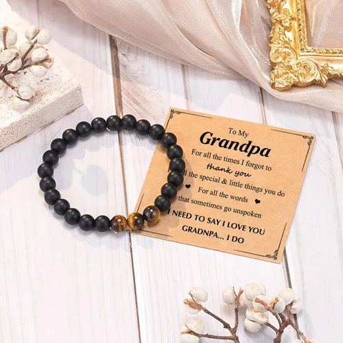 Vista 5 de UPROMI Regalos para papá, padrastro, abuelo, tío, padrastro, hermano, hijo, nieto, sobrino, hijastro, hombre, pulsera, regalo de cumpleaños