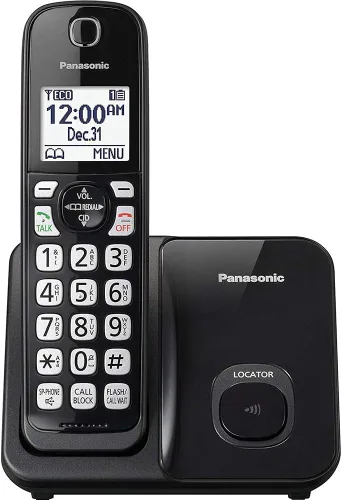 Vista 5 de Panasonic Expandable teléfono inalámbrico con Call bloque y contestadora, Metallic Black