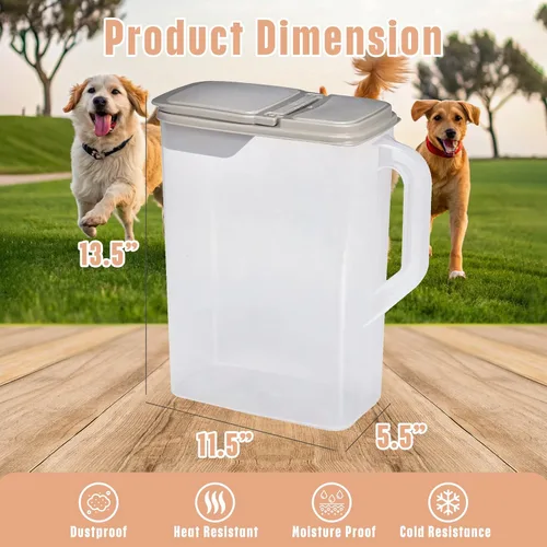 Vista 5 de Buddeez Contenedor de almacenamiento de alimentos para mascotas – Contenedor de comida para perros y gatos y semillas de pájaros con capacidad de 8