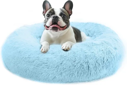 Vista 38 de JOLLYVOGUE - Cama calmante para perros y gatos pequeños y medianos, antiansiedad, redonda, suave, acogedora con parte inferior antideslizante