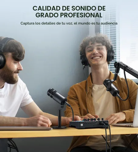 Vista 3 de MAONO Micrófono de podcast XLR, micrófono dinámico de estudio cardioide para grabación vocal, transmisión, voz en off, tecnología de aislamiento