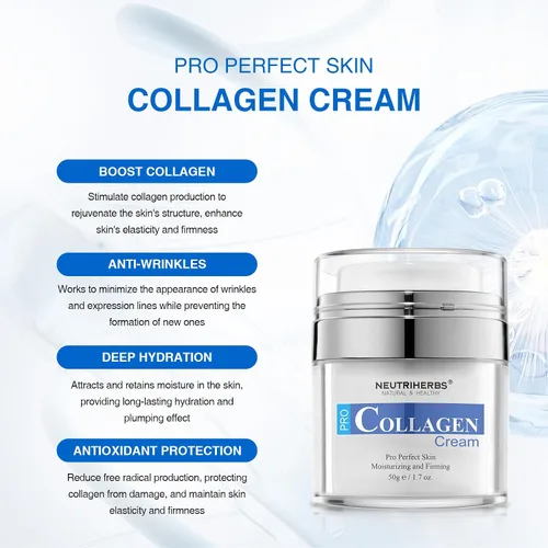 Vista 5 de Neutriherbs Crema facial hidratante facial de colágeno, reduce las manchas negras y las imperfecciones, la hidratación persistente reduce las líneas
