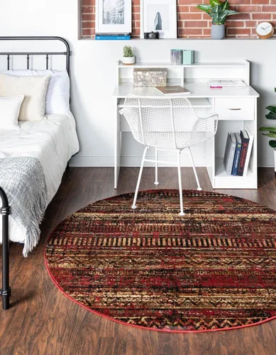 Vista 8 de Unique Loom Saturn Collection Alfombra de área - Relay (Runner 2' 2" x 5' 0", Beige/Gris)