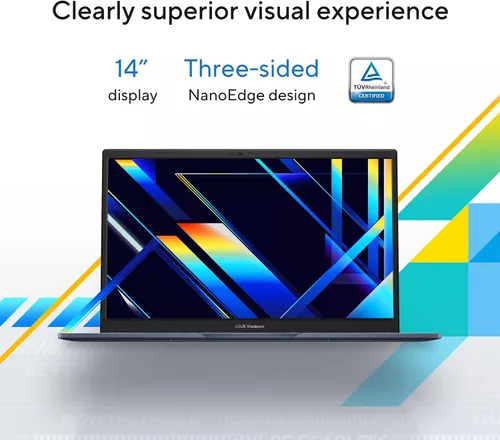 Vista 7 de ASUS Vivobook Laptop Business Computer 2025-2026, Microsoft Office de por vida, Copilot, pantalla FHD de 14 pulgadas, CPU Intel i5 de 10 núcleos, 16
