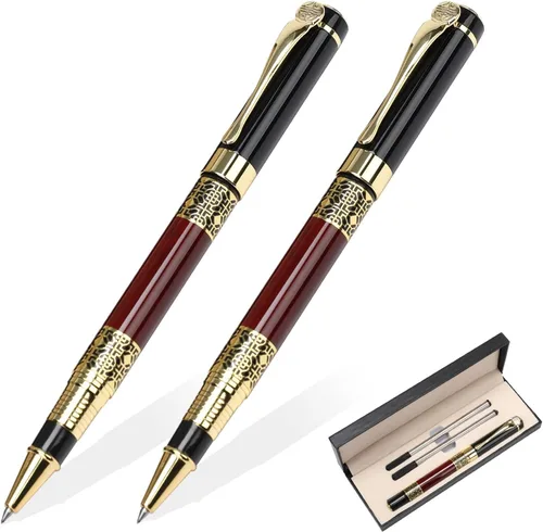Vista 11 de YIVONKA Bolígrafo de Repuesto Negro, Bolígrafo de Lujo de Estilo Clásico Retro, Mejor Juego de Bolígrafos de Regalo para Hombres y Mujeres