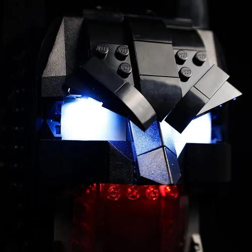 Vista 7 de Kit de iluminación LED solamente – Juego de luces diseñado para Lego Batman Cowl 76182 juego de bloques de construcción – El modelo no está incluido