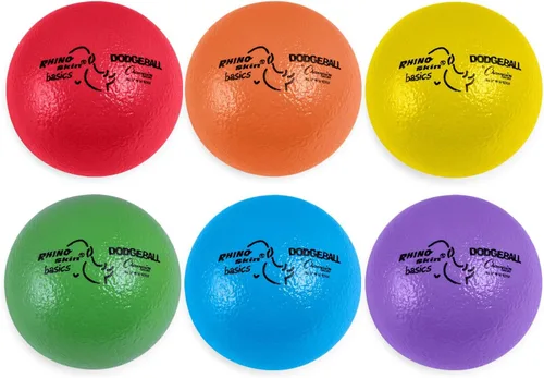 Vista 5 de Champion Sports Rhino Skin Dodgeballs: juego básico de 6 pulgadas para niños + juego de 8 pulgadas para niños mayores y adultos