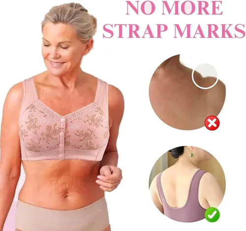 Vista 7 de Wmstylist.Com Brasier de estilista Wm para personas mayores, cierre frontal, glamorette con cierre frontal para mujer poscirugía