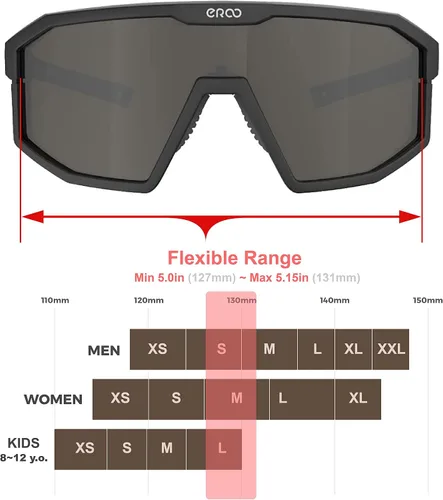 Vista 4 de Eazyrun Gafas de sol polarizadas deportivas para niños de 8 a 12 años, lentes para béisbol, softbol, ciclismo, protección UV para niños y niñas