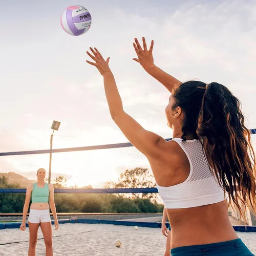 Vista 7 de Official Size 5 Volleyball, Soft Indoor Outdoor Volleyball for Game Gym Training Beach Play, 2 Pcs Per Pack with Pump Kit