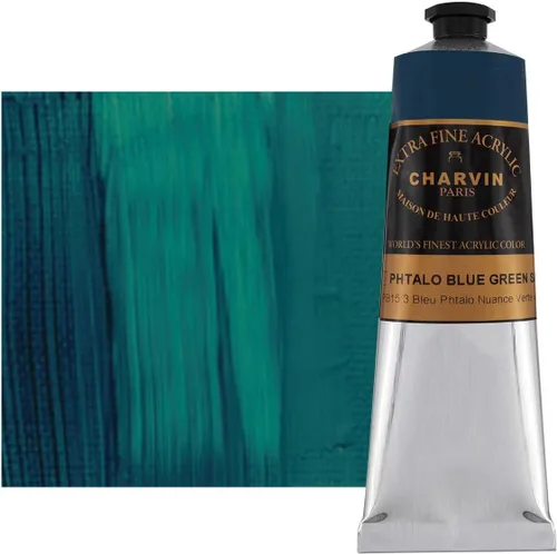 Vista 7 de Charvin Pintura acrílica profesional extrafina – verde absenta, tubo de 2.1 fl oz, pigmentos de triple fresado, resistente a la luz, pinturas