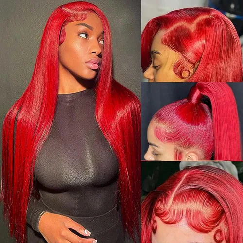 Vista 9 de Pelucas de encaje frontal de 13 x 6 pulgadas, pelucas de cabello negro natural, pelucas de encaje frontal sin pegamento, pelucas de encaje frontal