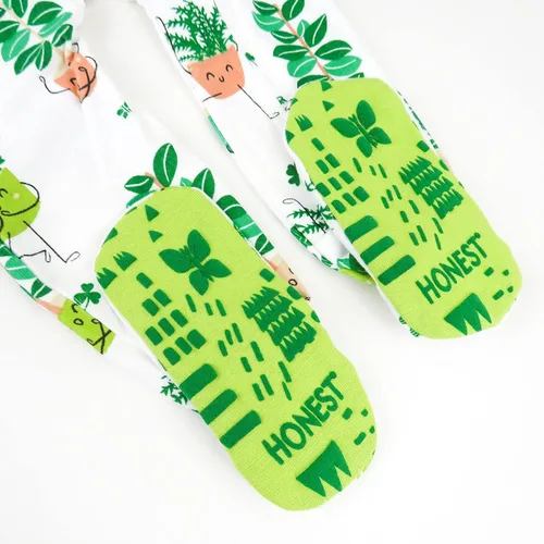 Vista 4 de HonestBaby Boys' Organic Cotton Snug-fit Footed Pajamas