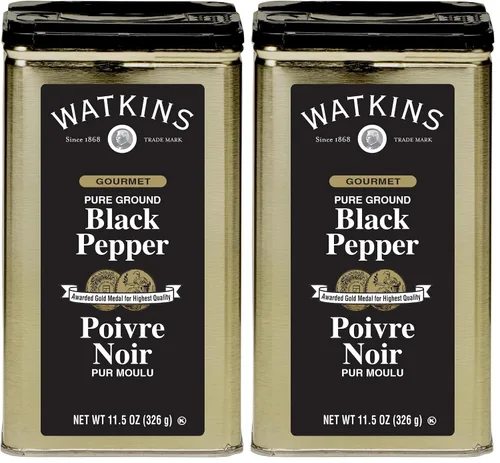 Vista 11 de Watkins Pimienta Negra Molida Pura, Kosher, Sin Gluten y Sin OGM, 4 Onzas (Paquete de 1)