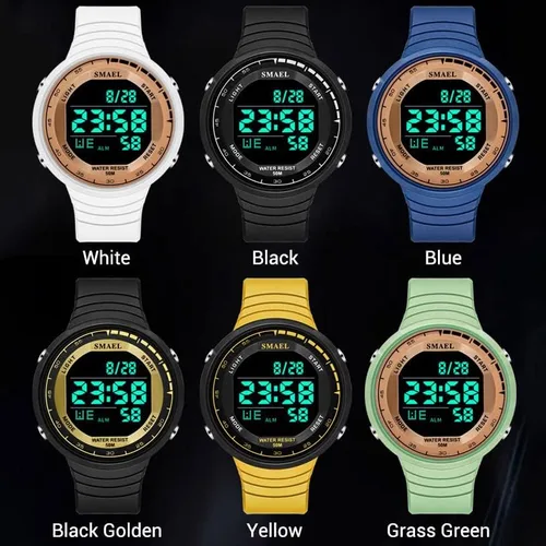 Vista 7 de SMAEL Relojes digitales de 164.0ft, impermeables, deportivos, cronómetro, reloj despertador, reloj automático, fecha 1925, reloj digital militar