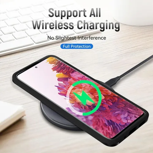 Vista 4 de Funda para Galaxy S20 FE 5G con protección de pantalla: resistente funda protectora a prueba de golpes y arañazos para Samsung Galaxy S20 FE 5G-Negro