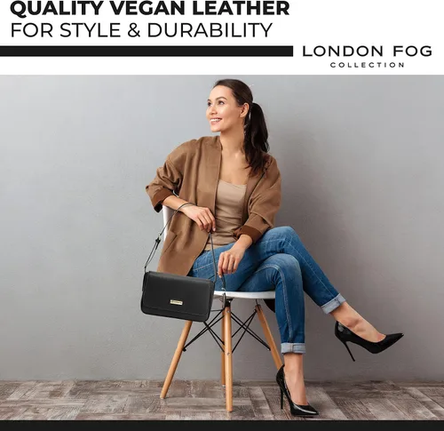 Vista 3 de LONDON FOG ASTOR and IRIS Bolso de hombro para mujer con correa ajustable