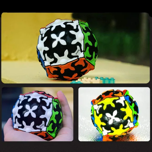Vista 6 de Juego de cubos de velocidad de engranajes, cubo de rompecabezas de engranajes, cubo de Pyraminx, 3 x 3, engranaje cilíndrico y cubo de bola