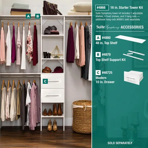 Vista 5 de Cubículo ClosetMaid SuiteSymphony de 25 x 6 pulgadas