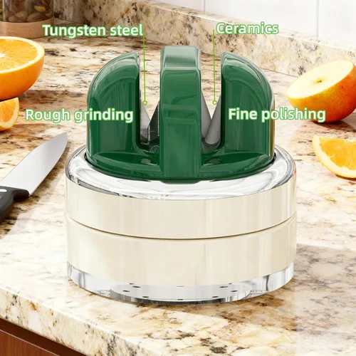 Vista 2 de Afilador de cuchillos de cocina con base de succión para manos libres, afiladores de cuchillos de bolsillo compactos, herramienta profesional todo