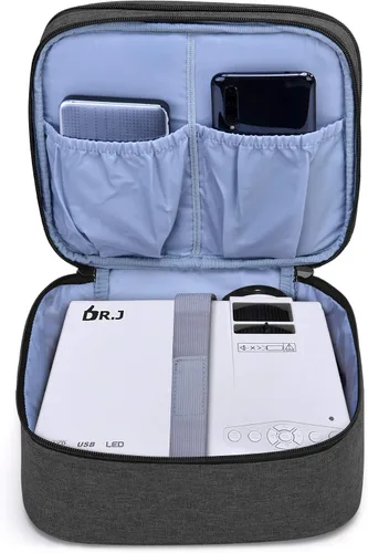 Vista 3 de LUXJA - Bolsa de transporte compatible con mini proyector DR.J, color negro Funda portátil para la mayoría de mini proyectores y accesorios