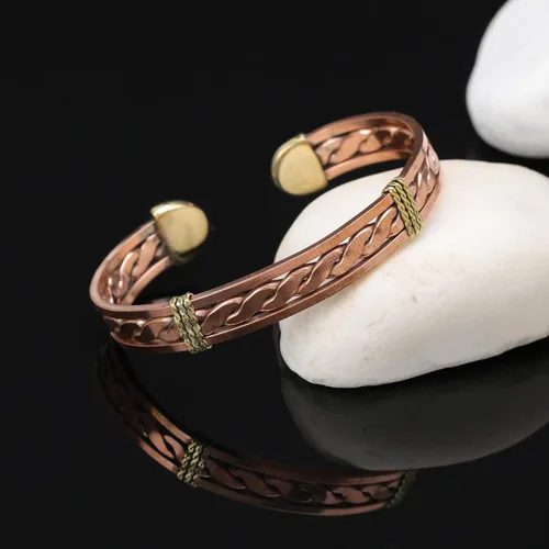 Vista 41 de Handmade Elegant Copper Bracelet for Women - Pure Copper Bracelet for Pain Relief and Stress Relief - Adjustable Entwisted Copper Bracelet to Fit